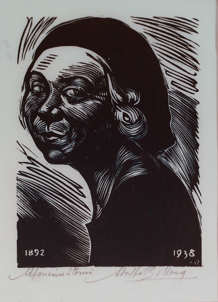 05897 Adolfo Belloca Alfonsina Storni 1938 Xilografía